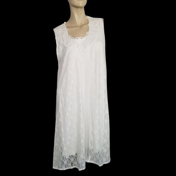 Easel White Boho Lace Layered Tank Mini Dress Medium Bohemian Cottagecore Fairy - Picture 1 of 14